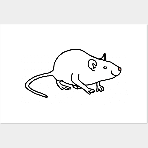 White Rat Wall Art by ellenhenryart